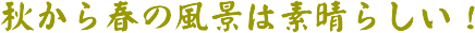 秋から春の風景は素晴らし