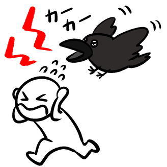 カラスの攻撃イメージです。