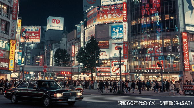 昭和60年代の時代イメージ（生成AI）